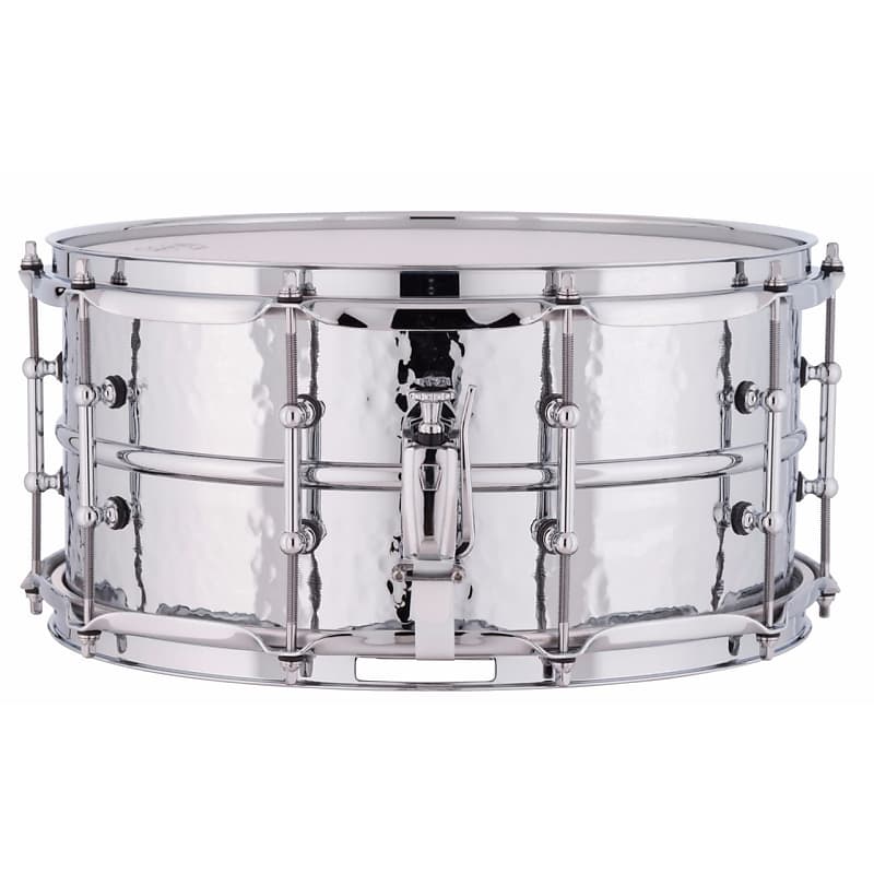 Ludwig LM402KT Hammered Supraphonic 6.5x14" Aluminum Snare Drum with Tube Lugs image 2