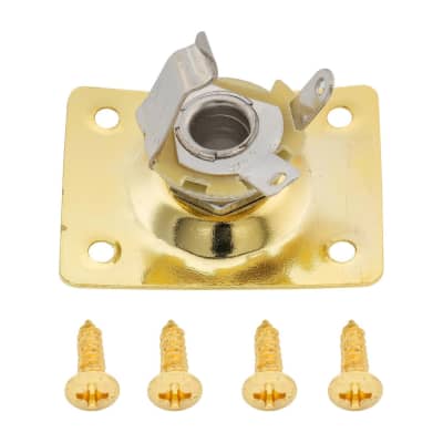 Rectangle Output Jack Plate for Electric Guitar Gold image 3