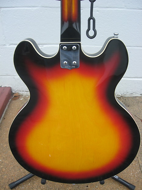 Kent 335 Hollowbody 70s Sunburst Guitar Japan W/ Gig Bag