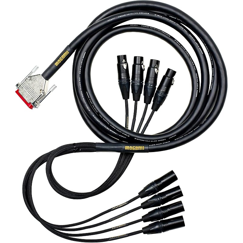 Mogami 3&#039; Gold 8-Channel AES Tascam/Digi Format DB-25 Male to XLR Male and Female Digital Audio Cable  			