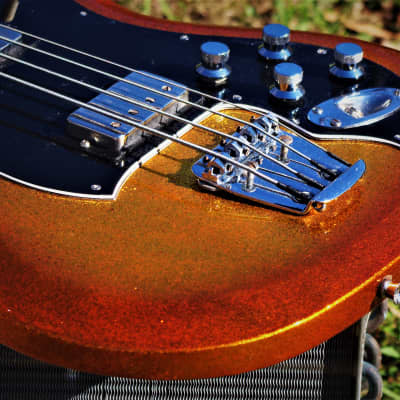 Hagstrom F400 1972 Honey Goldburst Metalflake.  Refinished. Excellent Player. Short neck bass. FAST. image 9