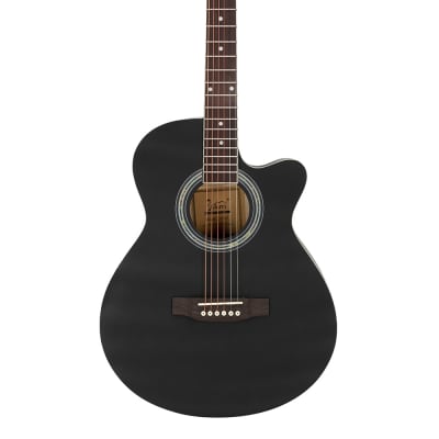 （Accept Offers）Glarry GT501 40 Inch Cutaway Auditorium Acoustic Guitar Matte Spruce Front Folk Black image 10