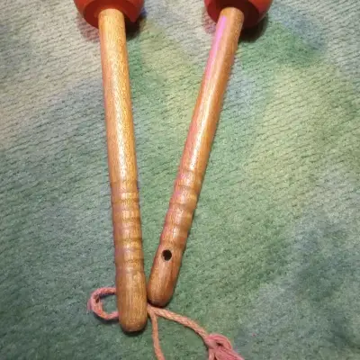 Unbranded  Vintage Marching Bass Drum Mallets (Rubber Beater)  Wood image 1