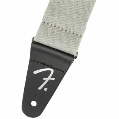 Fender SuperSoft Guitar Strap with Leather End Tabs, Grey image 2