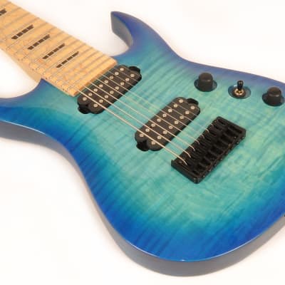 Agile 27" Scale Septor 827 MN  CP CF Oceanburst Flame BT 8 String Electric Guitar image 5