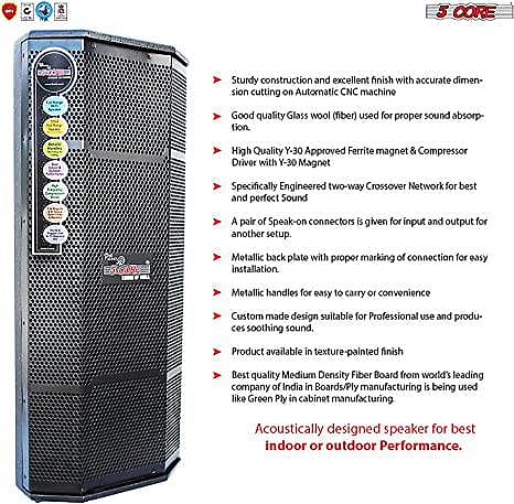 System features The loudspeaker cabinets are constructed out of 5