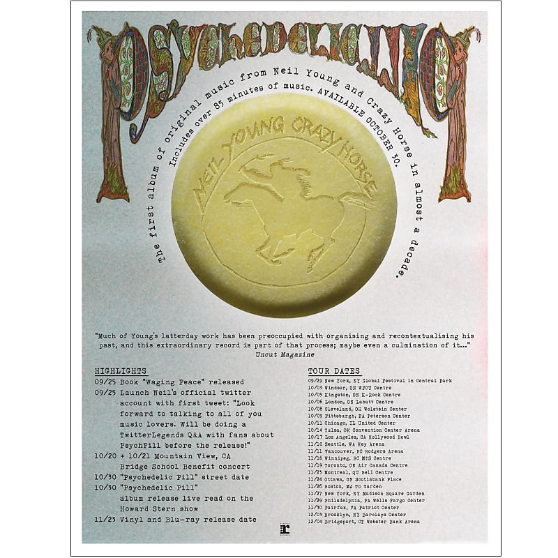 Tour　RARE　Horse　Neil　Reverb　Ltd　Pill　Young　Psychedelic　Crazy　Nash　Ed　Poster!　Crosby　Stills