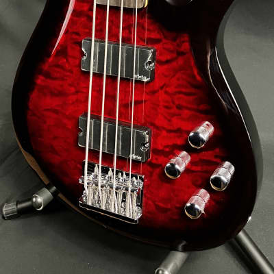 Schecter C-4 Plus 4-String Bass Guitar Quilted See-Thru Black Cherry image 4