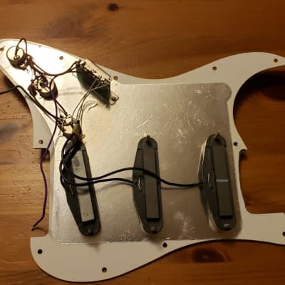 Loaded 11-hole, 3 Ply Pickguard  and Pickups from Fender Squier Stratocaster - White SSS. image 5