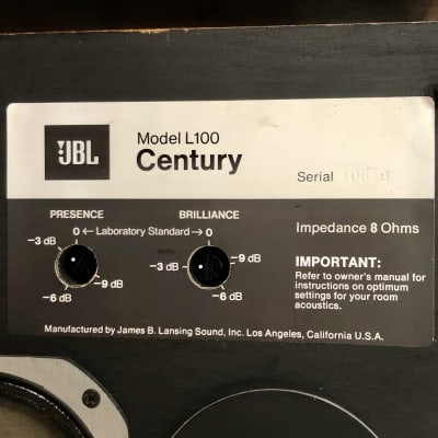 Vintage 1970s JBL L-100 Century hi-fi speakers - first generation image 5