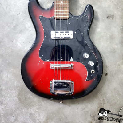 Crestline / Teisco / Matsumoku MIJ Blackfoil Electric Guitar (1960s, Redburst) image 19
