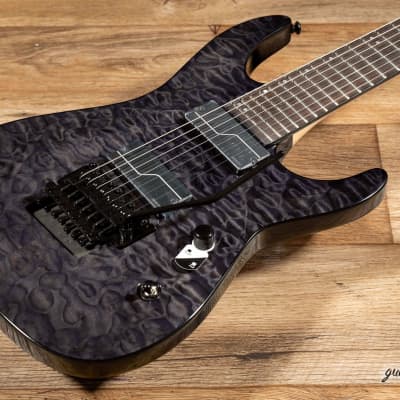 ESP LTD BUZ-7 Buz McGrath 7-String Floyd Rose Guitar w/ Case – See Thru Black image 8