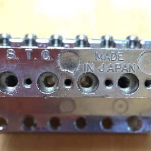Vintage Solid-Copper Strat Style 6 Screw Synchronized Tremolo Bridge made by Tokai S.T.C. image 8