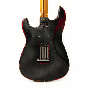 MAKE OFFER Fender Stratocaster 1988 Black Over Metallic Candy Apple Red Billy Corgan Siamese Dream image 2