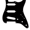 Fender  Pickguard, Stratocaster® S/S/S, 8-Hole Mount, Black, 3-Ply