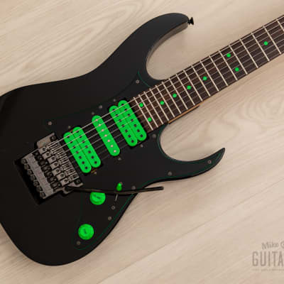1991 Ibanez Universe UV7-BK Steve Vai Signature 7-String Guitar Black, Near-Mint w/ Case, Japan Fujigen for sale