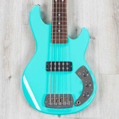 Mint G&L CLF Research L-1000 Series 750 5-String Bass, Caribbean Rosewood, Turquoise image 2