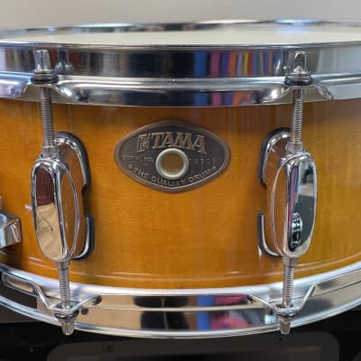 Tama Superstar Snare Drum 198? Amber stain image 1