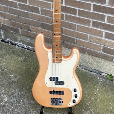 1983 Pink Chandler Custom PJ Bass with Schecter parts for sale