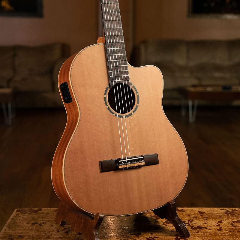 Ortega Family Pro Cedar Top Slim Neck Nylon Acoustic Electric Guitar RCE131SN w/Bag