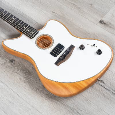 Fender American Acoustasonic Jazzmaster Guitar, Arctic White, Ebony Fretboard image 1
