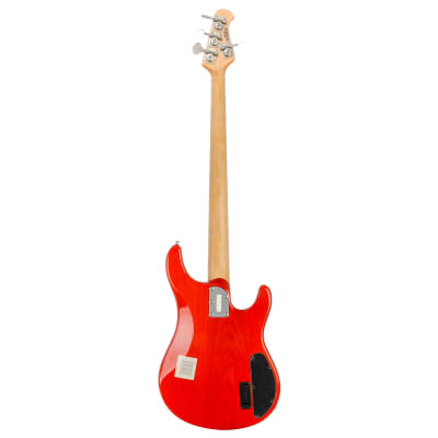 Music Man Sterling Left Handed 4 String Bass Guitar - Transparent Orange image 4
