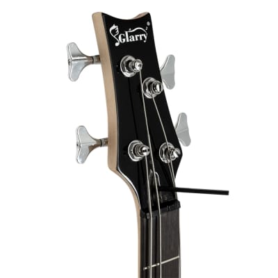 New Glarry GIB 4 String Bass Guitar Full Size Black image 3