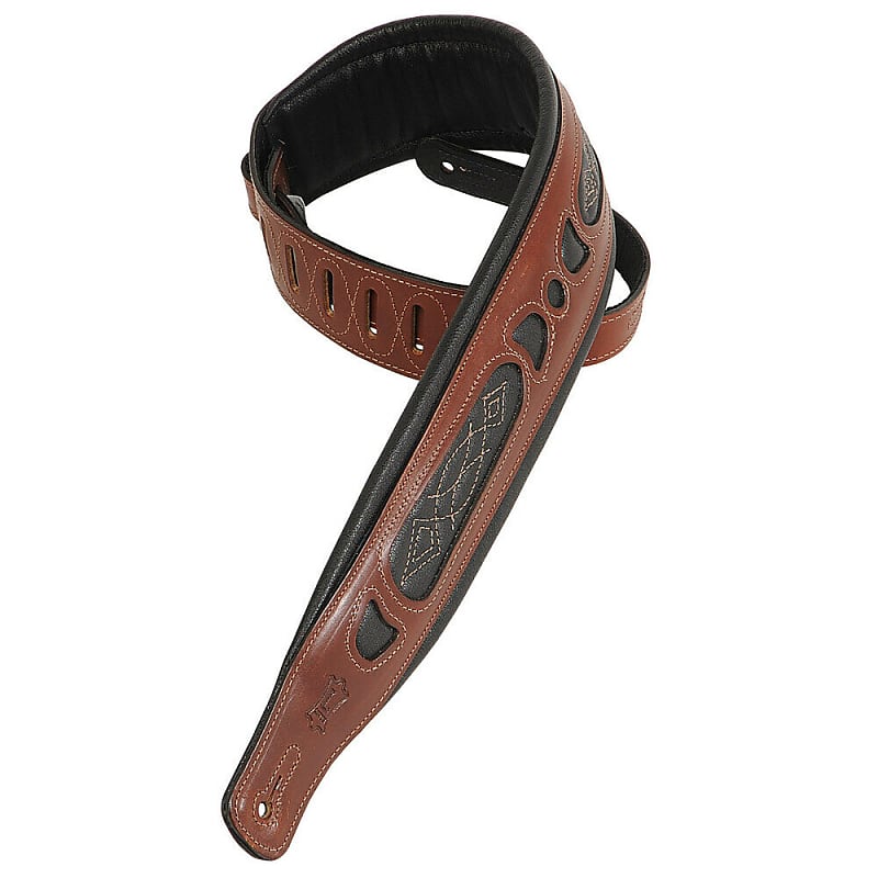 Levy's Leathers PMB32-WAL - 2 Wide Walnut Veg-tan Leather Banjo Strap.