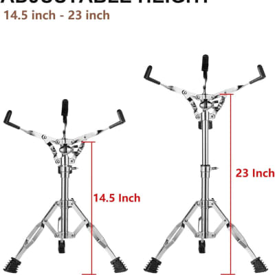 Snare Stand & Drum Sticks Holder, Lightweight(5lb),Double braced tripod construction,for 10 to 14 Inch Snare Drums image 2