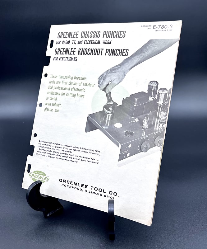 Vintage 1965 Greenlee Chassis Punches Catalog Specifications Reverb