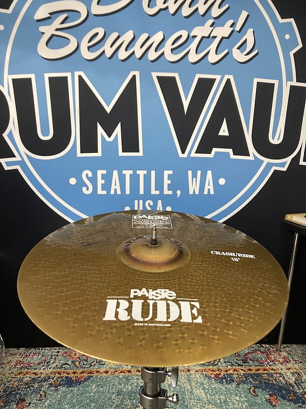 Paiste Scott Rockenfield's Queensrÿche, 18" Rude, 2002 Crash/Ride A, Cracked, Autographed! (#3) 1990s image 1