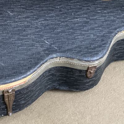 Unknown Gretsch-style case for 17” arch top or acoustic  50s-60s Black and grey image 2