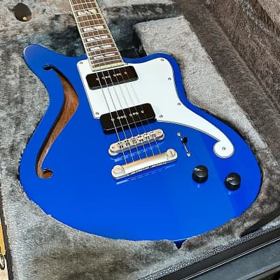 D'Angelico Deluxe Bedford SH Limited-Edition Prototype Semi-Hollow Electric Guitar Sapphire image 5