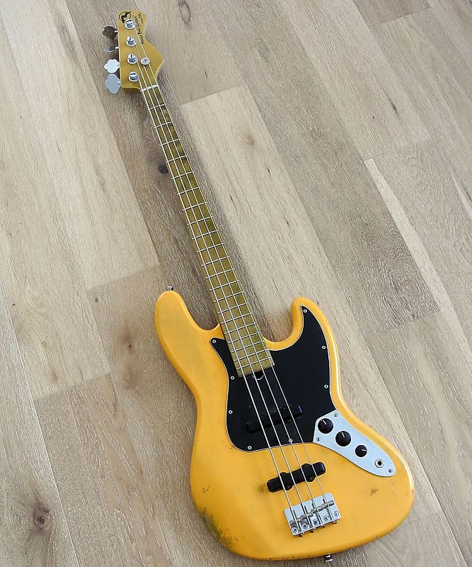 Marco Bass Guitars - TFL 4 Relic - 4 String Bass With Tulip Wood Body In Butterscotch Yellow image 1