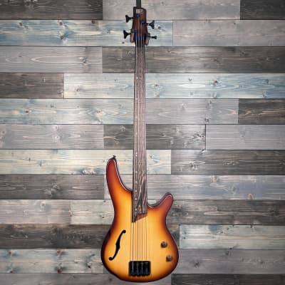 Ibanez SRH500F Semi Hollow Bass Guitar - Natural Browned Burst Flat image 2