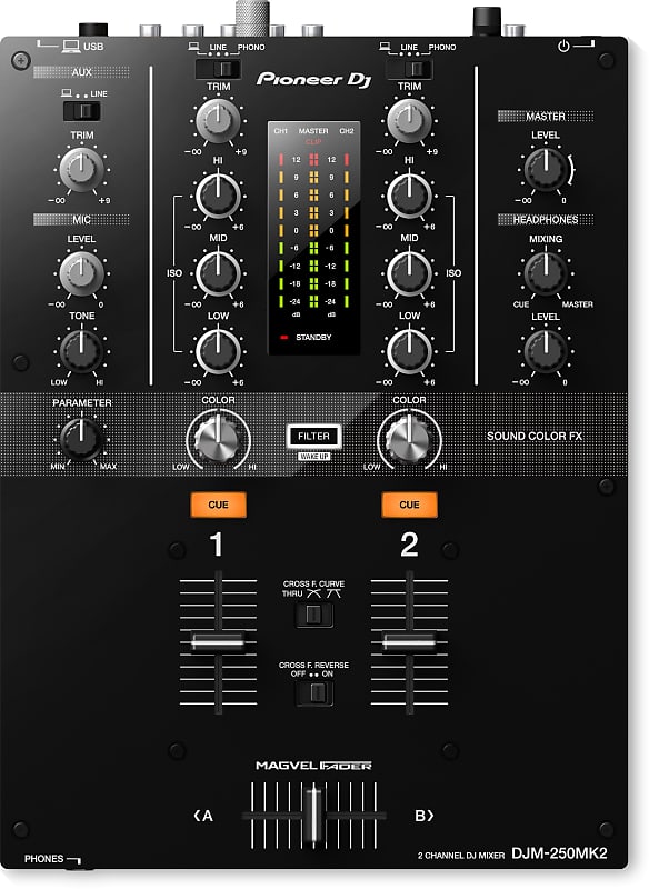 Pioneer DJ 2-Channel DJ Mixer with rekordbox - DJM-250MK2 image 1