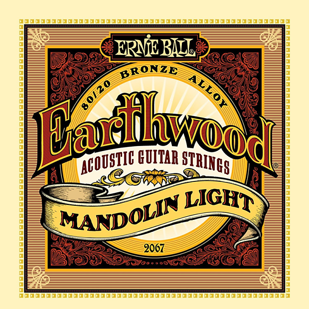Ernie Ball 2067 Earthwood 80/20 Bronze Light Mandolin Strings w/ Loop End (09 - 34) image 1