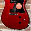 Squier Paranormal Strat-O-Sonic Electric Guitar - Crimson Red Transparent, Help Support Indie Bick & Mortar Music Shops