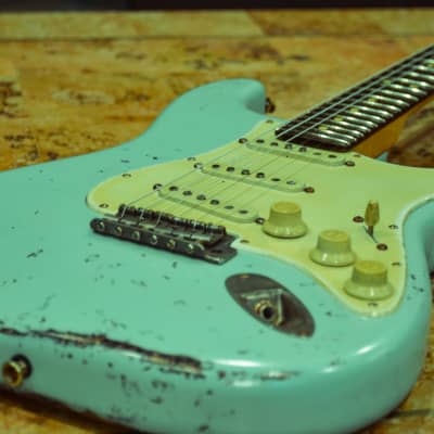 American Fender Stratocaster Relic Nitro Surf Green Custom ShopTexas Specials image 2