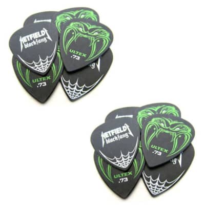 Dunlop Guitar Picks  James Hetfield (Metallica) Black Fang  .73mm  12 Pack
