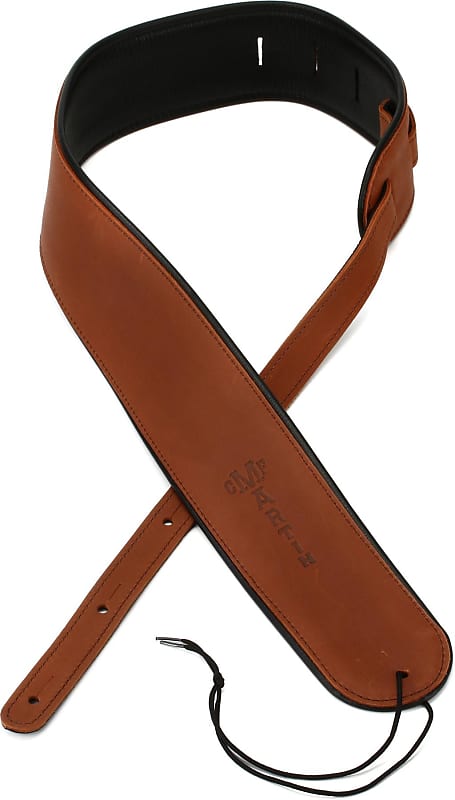 Martin A0028 Premium Rolled Leather Guitar Strap - Brown image 1