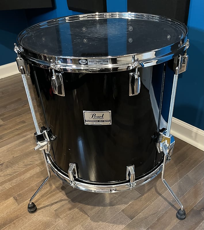 Pearl MLX 18" Floor Tom Japan Maple Black Evans Vintage Free Reverb