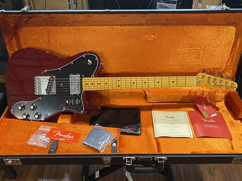 Fender American Vintage II '77 Telecaster Custom Maple Wine #VS220670 7lbs, 11.6 oz Belly Cut image 1