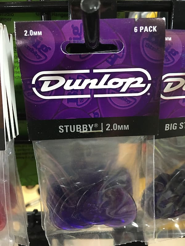 Dunlop Stubby 2.0mm 6 Pick Pack Purple image 1
