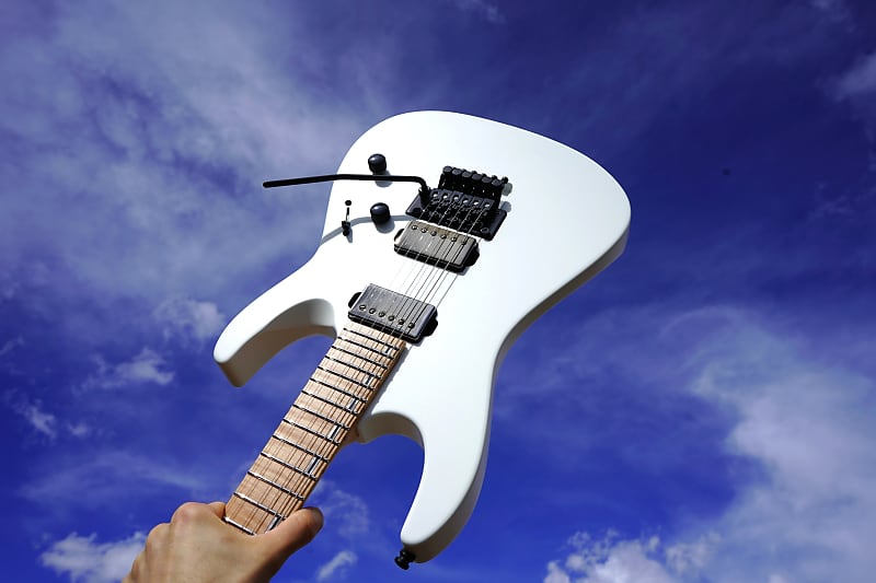 ESP Custom Shop Original M-II DLX Maple Board Snow White Satin 6-String w/ Case (2025) image 1