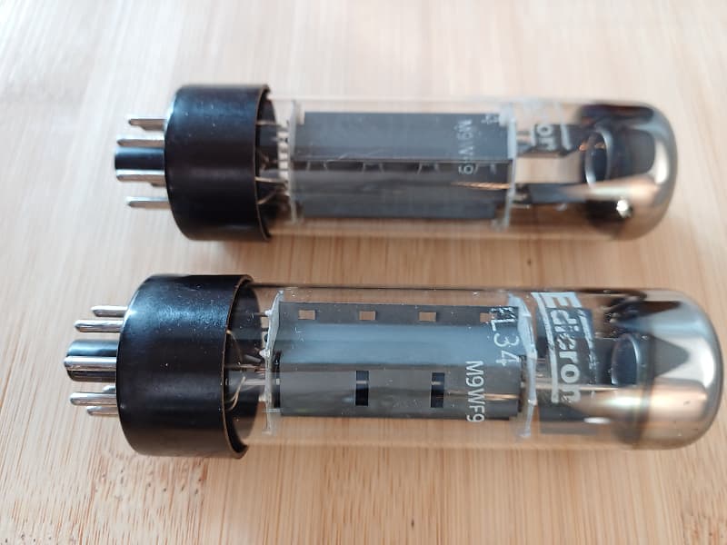 NOS RFT EL34 6CA7 Siemens perfectly matched pair SAME DATE CODE ! great  Mullard substitute Orange Hiwatt Marshall