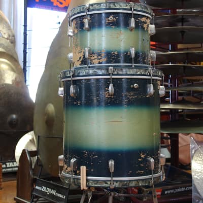 1940s Slingerland Radioking in Blue and Silver Duco 14x26 16x16 9x13 image 5