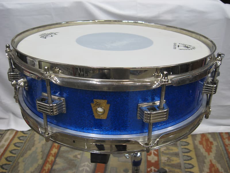Ludwig 4x14 Down Beat Snare Drum (Lot12312-9293) 1964 - Blue Sparkle image 1