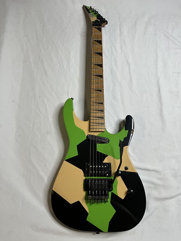 ESP Mirage Custom MIJ Japan 1980s - Green Black Camouflage | Reverb France