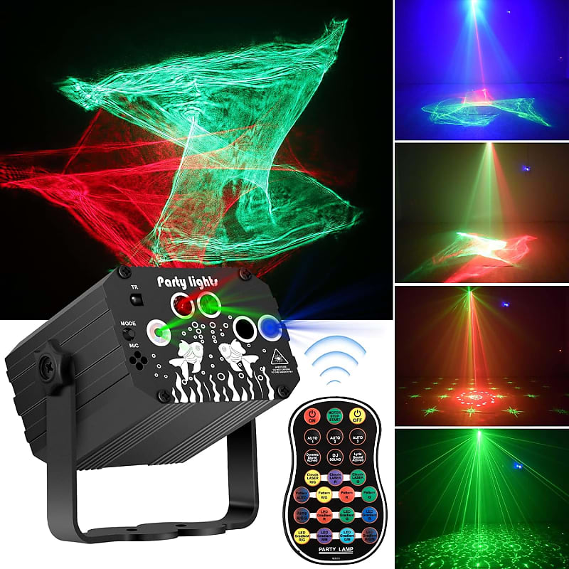 DJ Laser 4 in 1 Disco Party Light with Remote & Sync Music